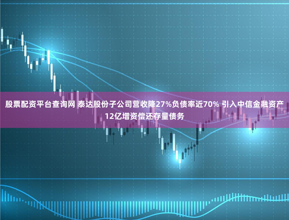 股票配资平台查询网 泰达股份子公司营收降27%负债率近70% 引入中信金融资产12亿增资偿还存量债务
